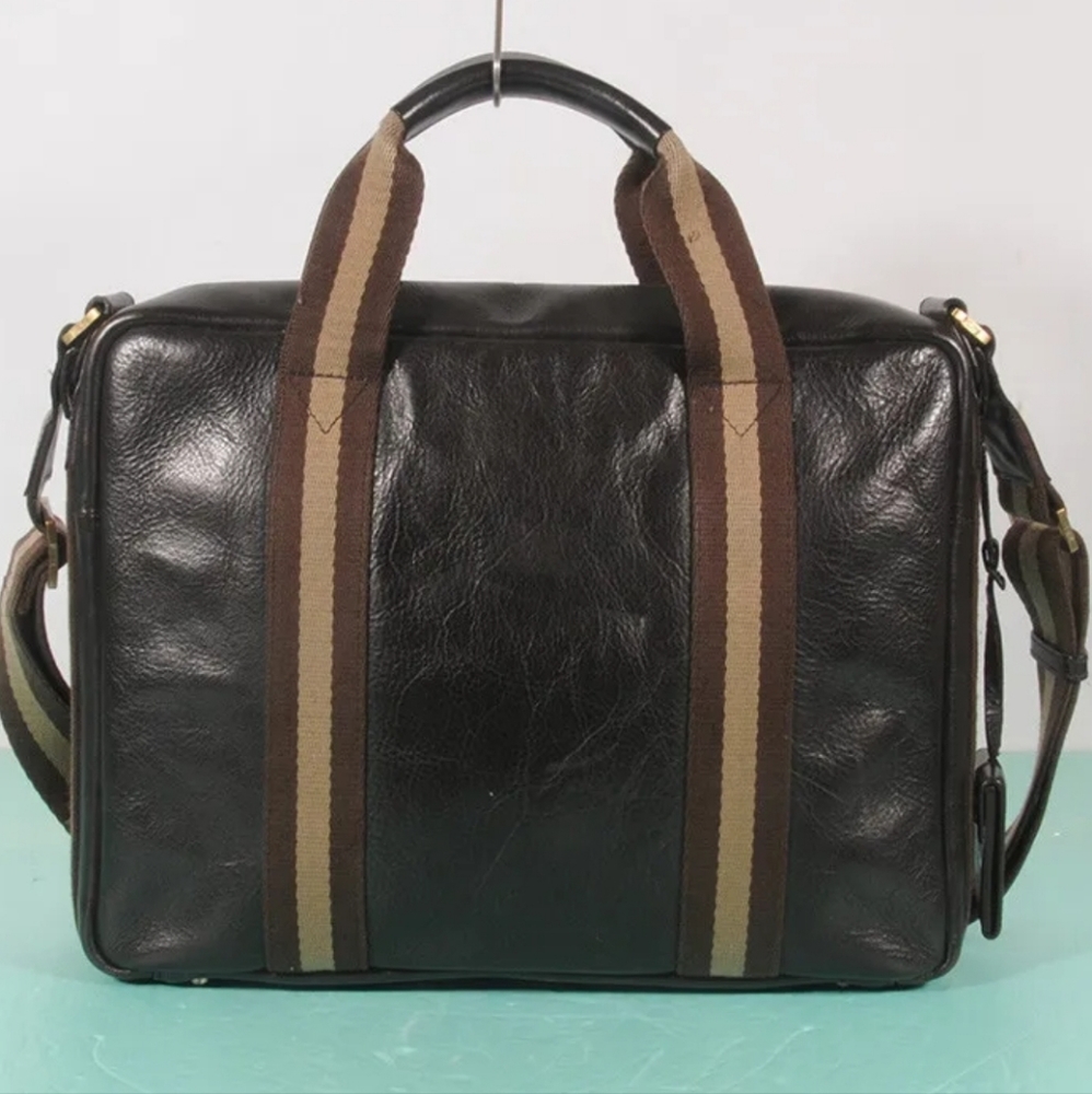 SOLD MCM 2way Leather Document Notebook Cross Shoulder Bag + Dust Bag. - Picture 4 of 10